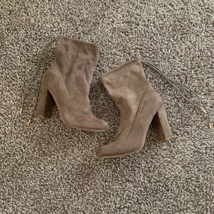 Tan suede booties